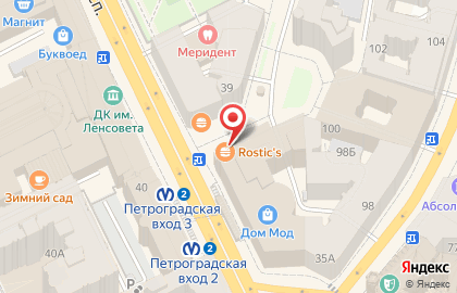 Банкомат ЮниКредит Банк на Каменноостровском проспекте на карте