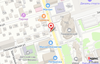 Булочная В. Шевченко на Лермонтовской улице на карте