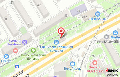 Магазин и киоск Сомово на улице Ворошилова на карте