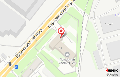 Пожарная часть №25 1 отряд ФПС по Нижегородской области в Бурнаковском проезде на карте