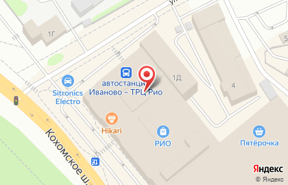 Международная сеть ресторанов быстрого питания Ташир пицца в Иваново на карте