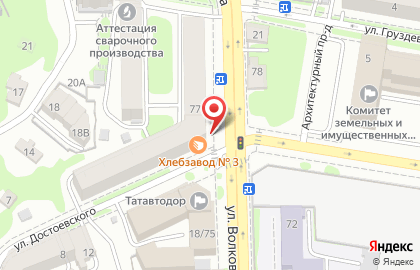 Павильон хлебобулочных изделий на улице Достоевского на карте