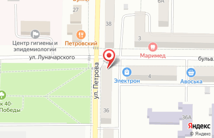 Салон красоты Аврора на улице Петрова на карте