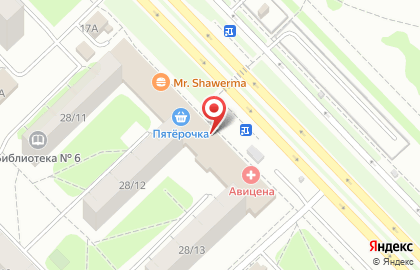 Магазин фастфудной продукции пит Стоп на Автозаводском проспекте на карте