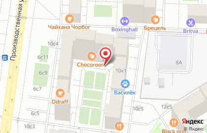 Юго-западного АО на Производственной улице на карте