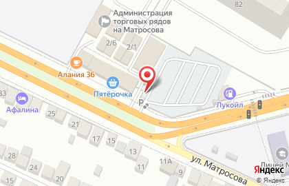 Автостоянка на ул. Матросова, 2Б на карте