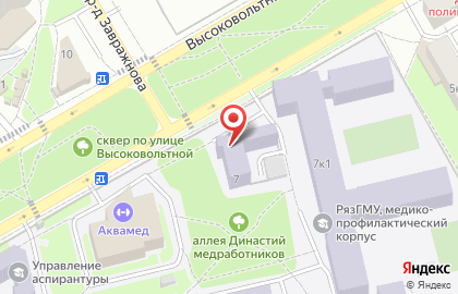 Рязанский государственный медицинский университет им. академика И.П. Павлова в Железнодорожном округе на карте