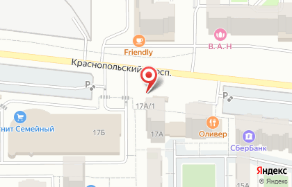 Магазин по продаже овощей и фруктов на Краснопольском проспекте на карте