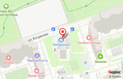 Супермаркет Пятёрочка на улице Богданова, 24 на карте