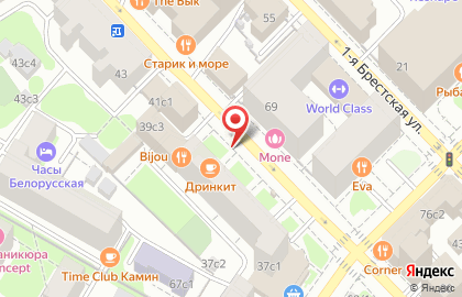 Киоск по продаже кондитерских изделий, Пресненский район на 2-й Брестской улице на карте