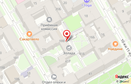Подростковый молодежный клуб Эллада в Василеостровском районе на карте