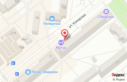 Имидж-студия Matur на улице Комарова на карте