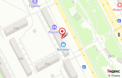 Универсам Бегемаг на бульваре Строителей на карте