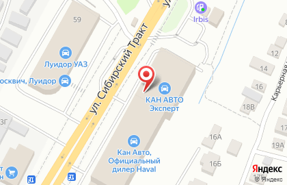 Автосалон УАЗ КАН АВТО на улице Сибирский Тракт, 52 на карте