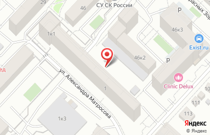 Киоск по продаже фруктов и овощей на улице Александра Матросова на карте