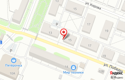 Киоск по продаже хлебобулочных изделий на улице Победы на карте