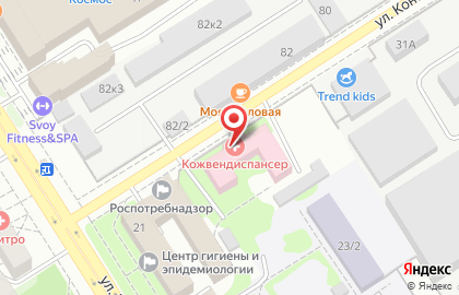 Воронежский областной клинический кожно-венерологический диспансер на карте
