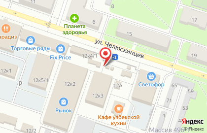 Киоск по продаже мясной продукции на улице Челюскинцев на карте