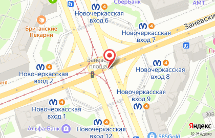 Операционная касса АКБ Констанс-Банк на метро Новочеркасская на карте