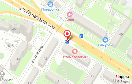 Магазин Империя сладостей на улице Луначарского на карте