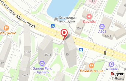 АСНА - Северная Звезда на улице Александры Монаховой на карте