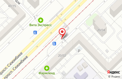 Киоск по продаже овощей и фруктов на проспекте Сююмбике на карте