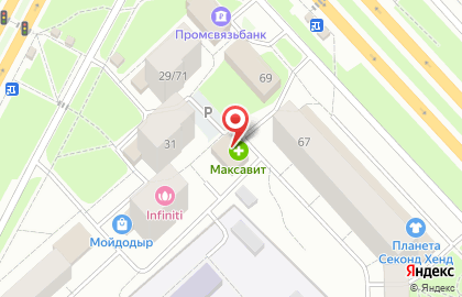 Магазин мясной продукции Мясославль на проспекте Дзержинского на карте