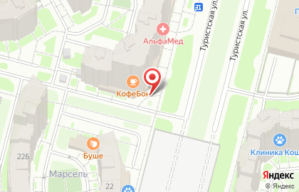 Супермаркет Магнит на Туристской улице на карте