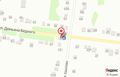 Магазин хозтоваров на улице Демьяна Бедного на карте