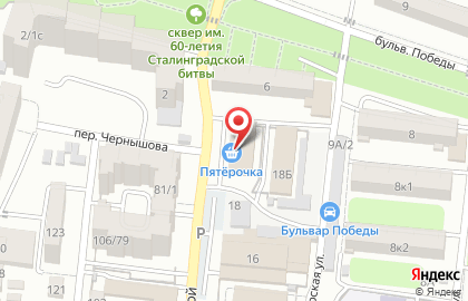 Супермаркет Пятёрочка в Астрахани на карте