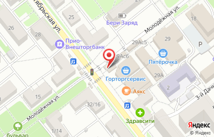 Магазин Скопинский мясокомбинат на Октябрьской улице на карте
