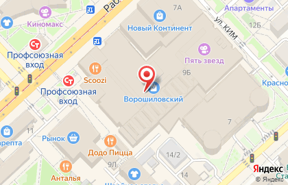 Магазин нижнего белья Tezenis на Рабоче-Крестьянской улице на карте
