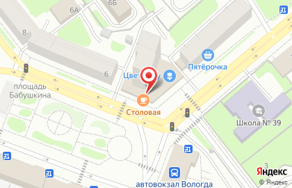Столовая №22 в Вологде на карте