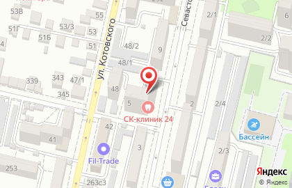 Круглосуточная стоматология СК-Клиник 24 на улице Севастопольская на карте