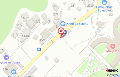 Продовольственный магазин Обжора в Хостинском районе на карте