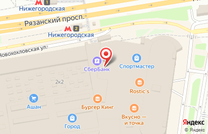 Банкомат СберБанк на Рязанском проспекте на карте