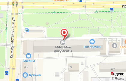 Многофункциональный центр Мои документы на проспекте Октября на карте