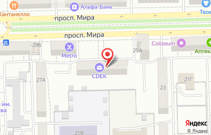 Служба экспресс-доставки Сдэк в Советском округе на карте