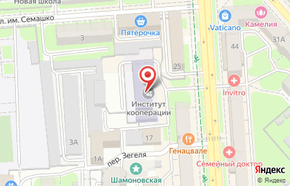 Липецкий филиал Белгородский университет кооперации, экономики и права в Советском районе на карте