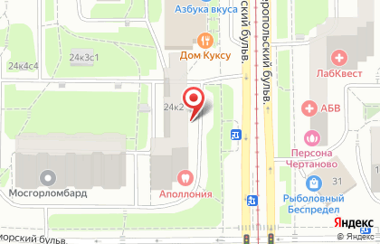 Школа музыки Дмитрия Бережного на Симферопольском бульваре на карте