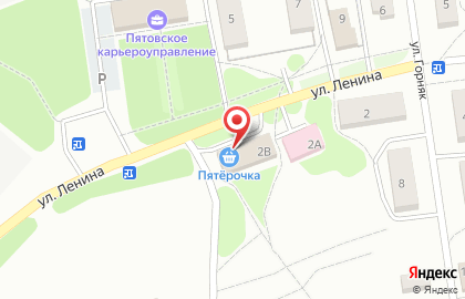 Супермаркет Пятёрочка в переулке Ленина на карте