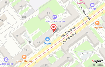Химчистка и прачечных Сервис-Леда на улице Ленина на карте