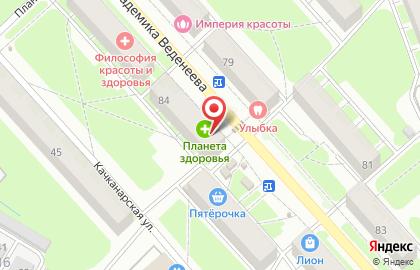 Аптека Планета Здоровья на улице Академика Веденеева, 84 на карте