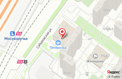 Универсам Пятёрочка в Москворечье-Сабурово на карте