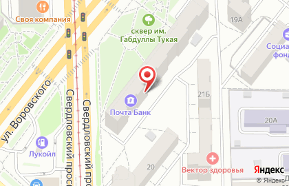 Банк ВТБ 24 на улице Воровского на карте