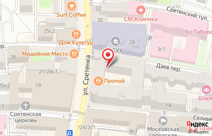 Интек на улице Сретенка на карте