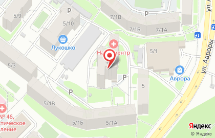 Дворик на улице Авроры на карте