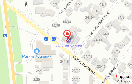Гостиничный комплекс Золотая корона на Сургутской улице на карте