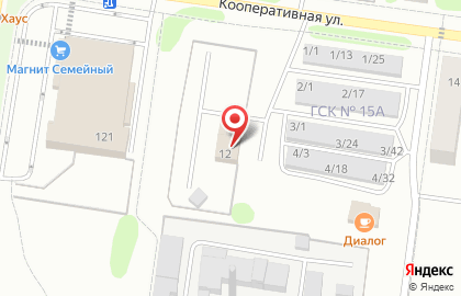 Магазин АвтоКолор на Кооперативной улице на карте
