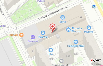 Магазин отделочных материалов Агора на 1-ой Красноармейской улице на карте
